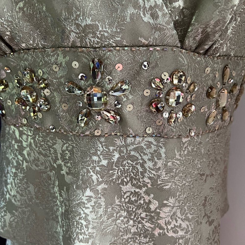 R&M Richards Sleeveless Champagne Colored Formal Dress - Picture 2 of 8